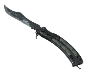 ★ StatTrak™ Butterfly Knife | Night (Battle-Scarred)